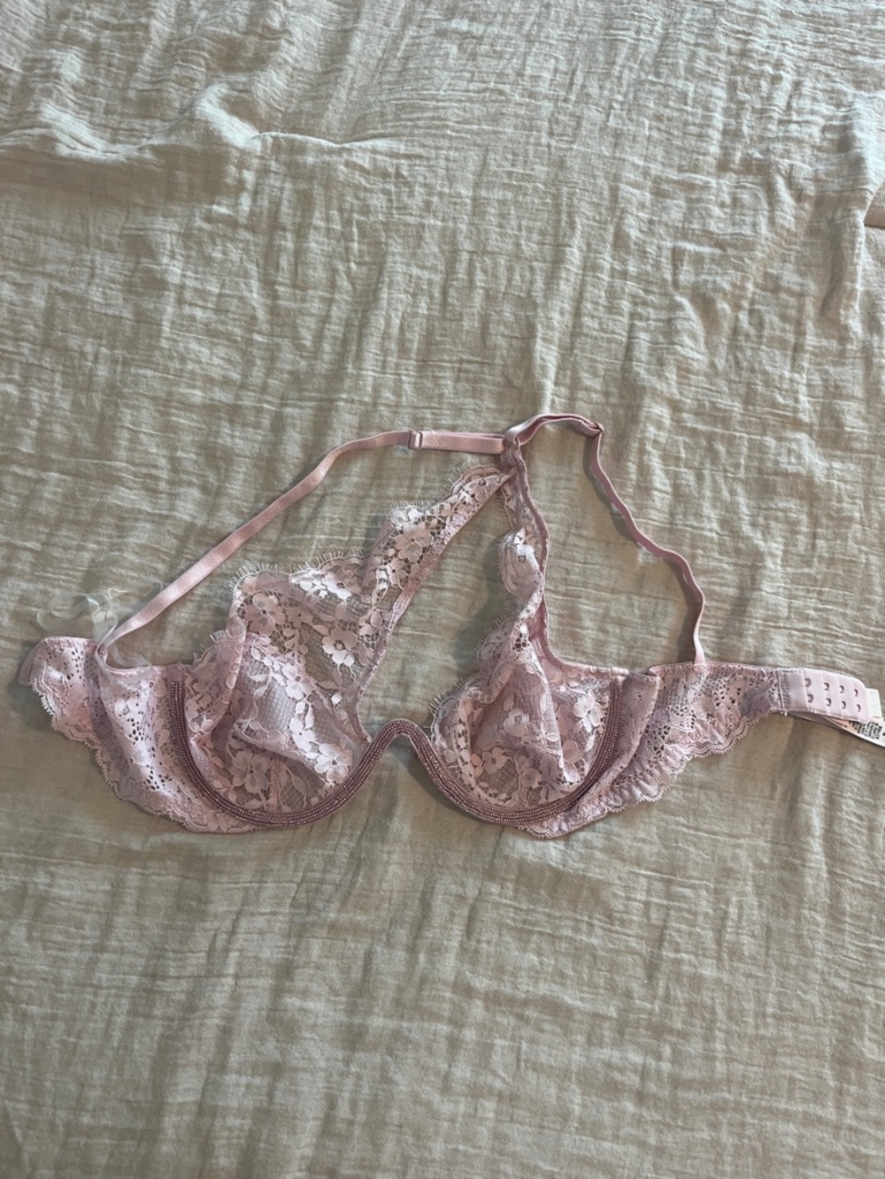 Victoria's Secret Sheer Lace Underwire Bra - Blush Pink